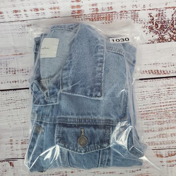 Kancan Henney Classic Trucker Jacket S Distressed Jean Denim Grunge Emo Gorpcore - Picture 13 of 13